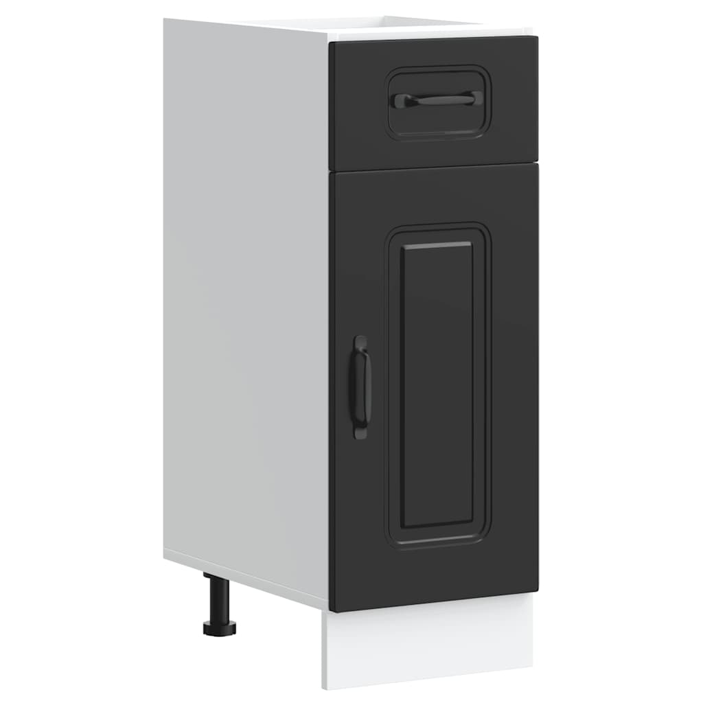 Armoire de cuisine Kalmar noir bois d’ingénierie - Meubles de cuisine