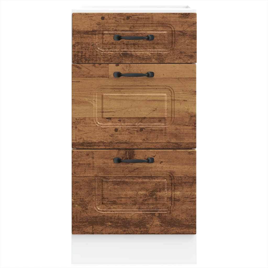 Armoire de cuisine Kalmar vieux bois bois d’ingénierie - Meubles de cuisine