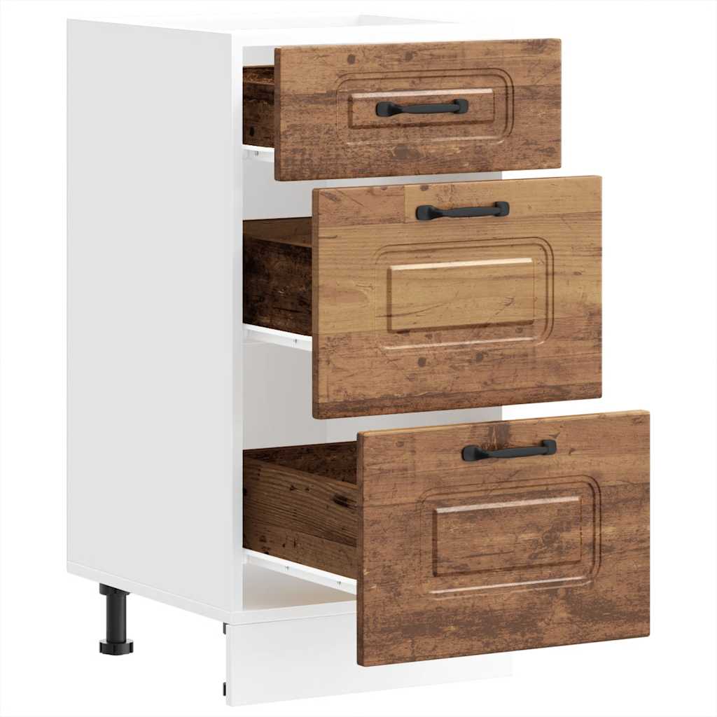Armoire de cuisine Kalmar vieux bois bois d’ingénierie - Meubles de cuisine