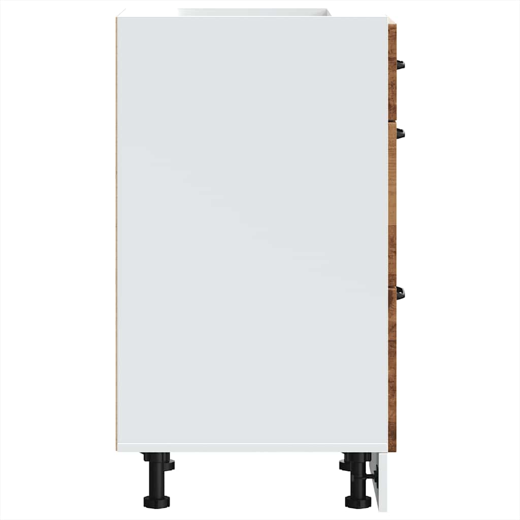 Armoire de cuisine Kalmar vieux bois bois d’ingénierie - Meubles de cuisine