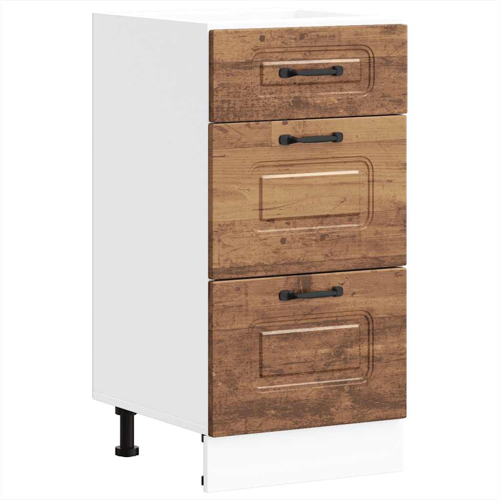 Armoire de cuisine Kalmar vieux bois bois d’ingénierie - Meubles de cuisine