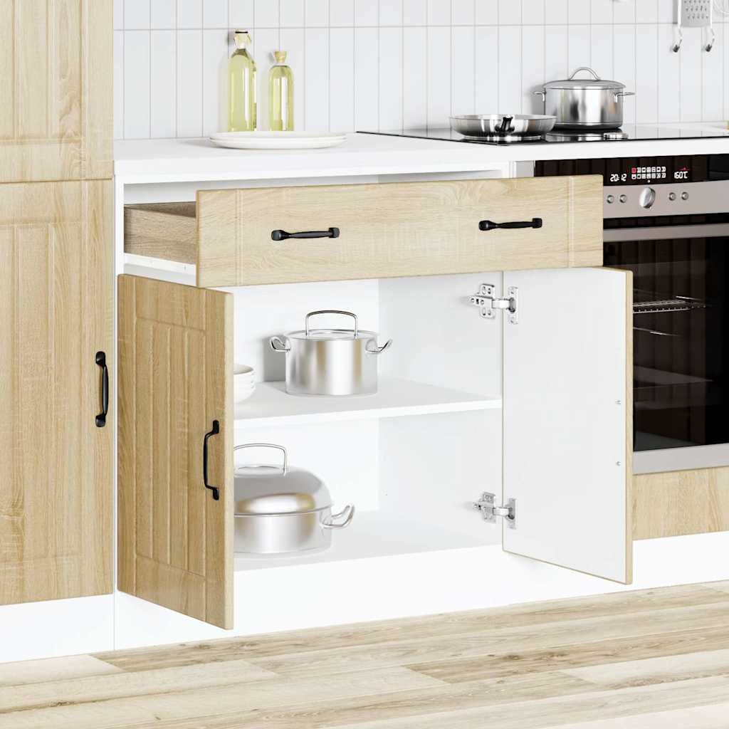Armoire de cuisine Lucca chêne sonoma bois ingénierie - Meubles de cuisine
