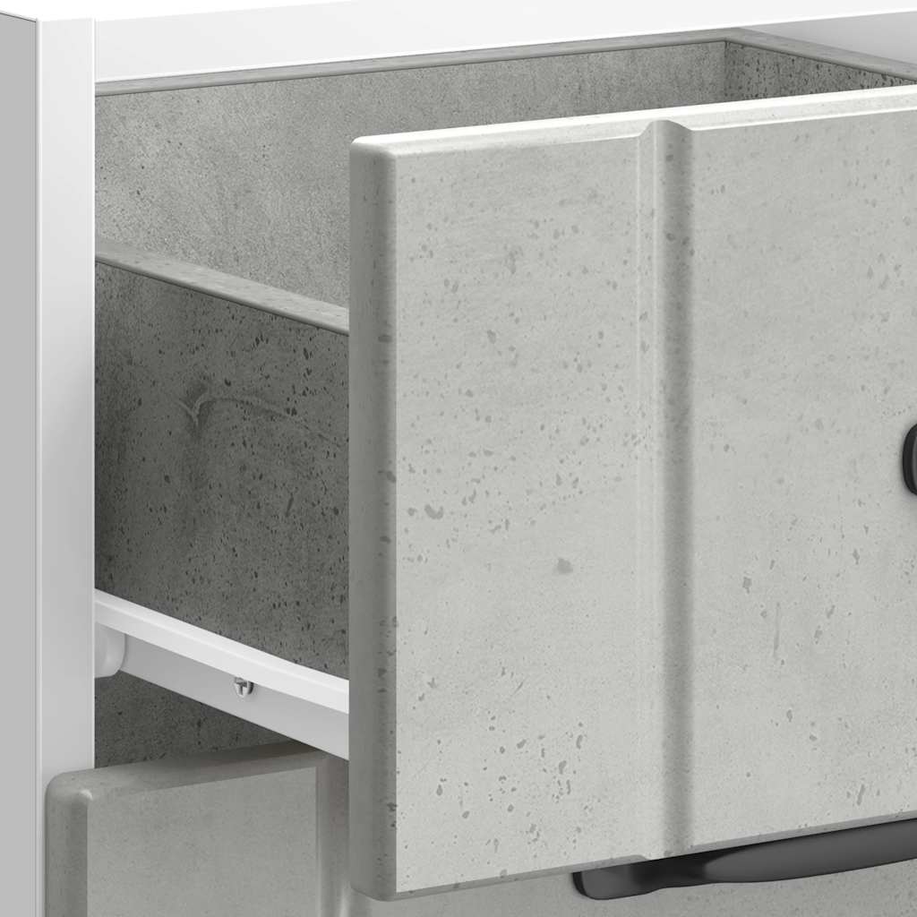 Armoire de cuisine Lucca gris béton bois ingénierie - Meubles de cuisine