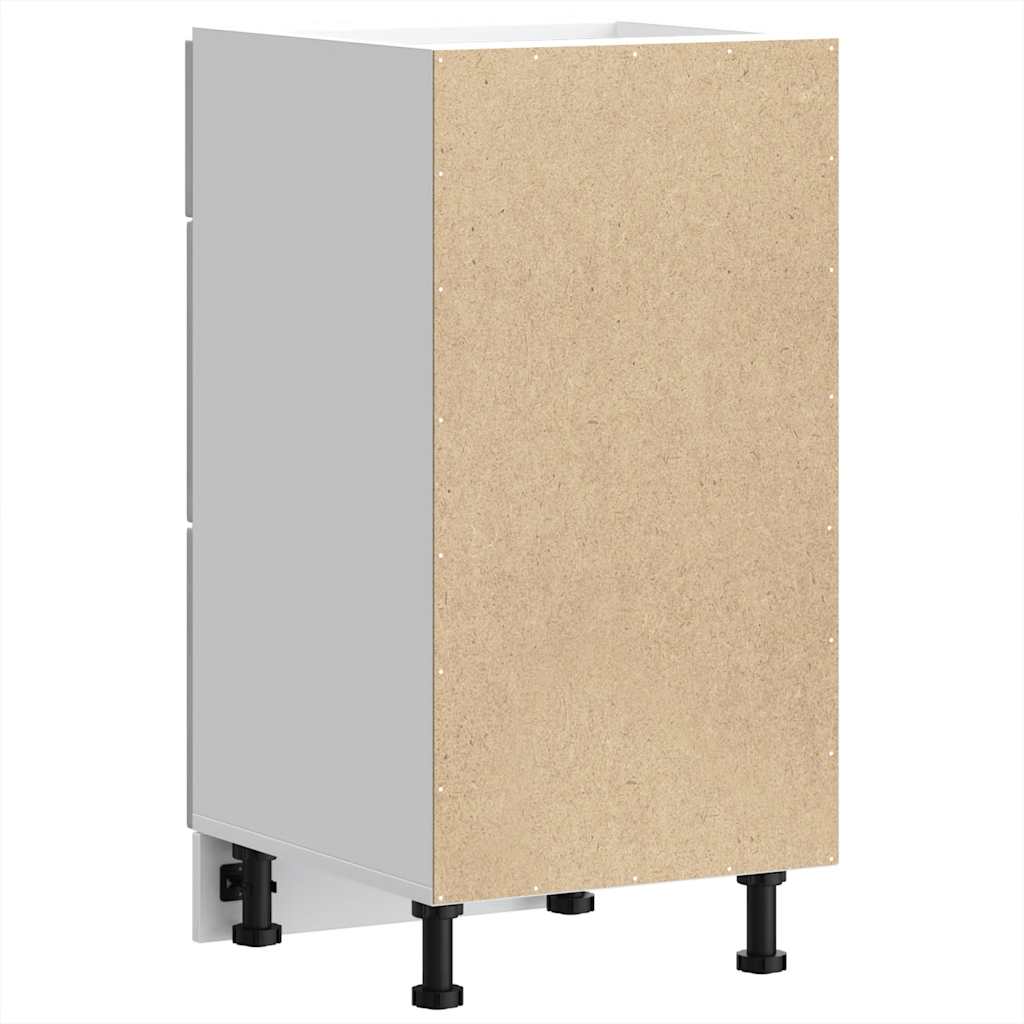Armoire de cuisine Lucca gris béton bois ingénierie - Meubles de cuisine