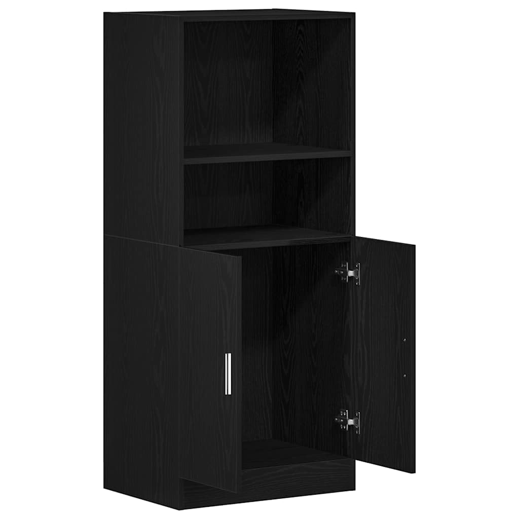 Armoire de cuisine noir 57x41,5x131,5 cm bois d’ingénierie - Meubles de cuisine