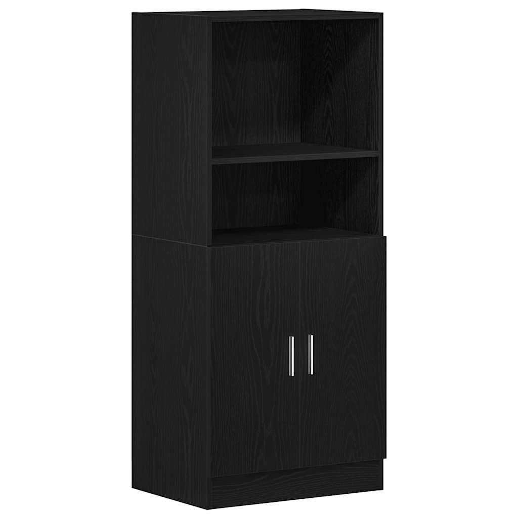 Armoire de cuisine noir 57x41,5x131,5 cm bois d’ingénierie - Meubles de cuisine
