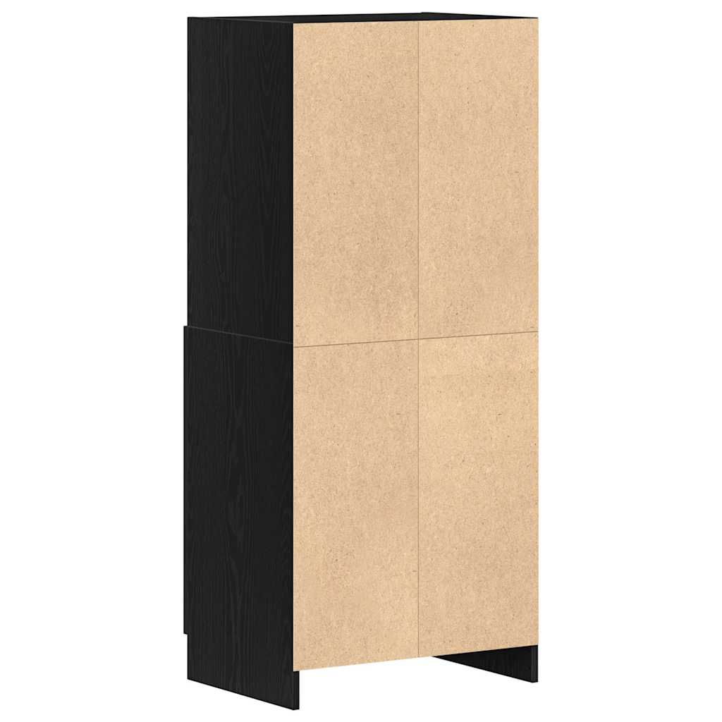 Armoire de cuisine noir 57x41,5x131,5 cm bois d’ingénierie - Meubles de cuisine