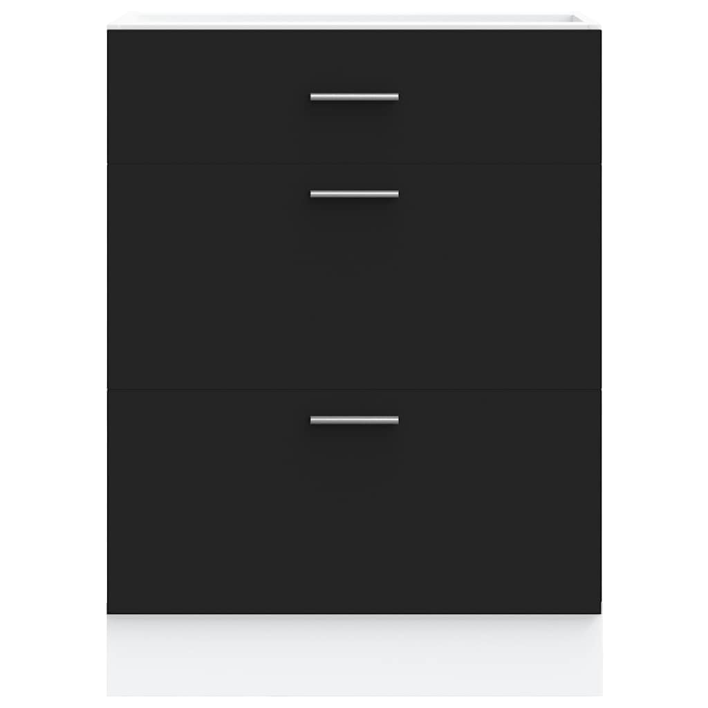 Armoire de cuisine noir bois d’ingénierie - Meubles de cuisine
