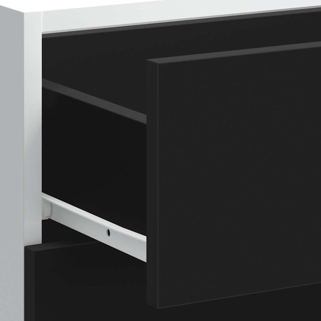 Armoire de cuisine noir bois d’ingénierie - Meubles de cuisine