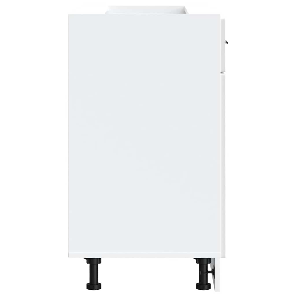 Armoire de cuisine Porto blanc brillant bois ingénierie - Meubles de cuisine