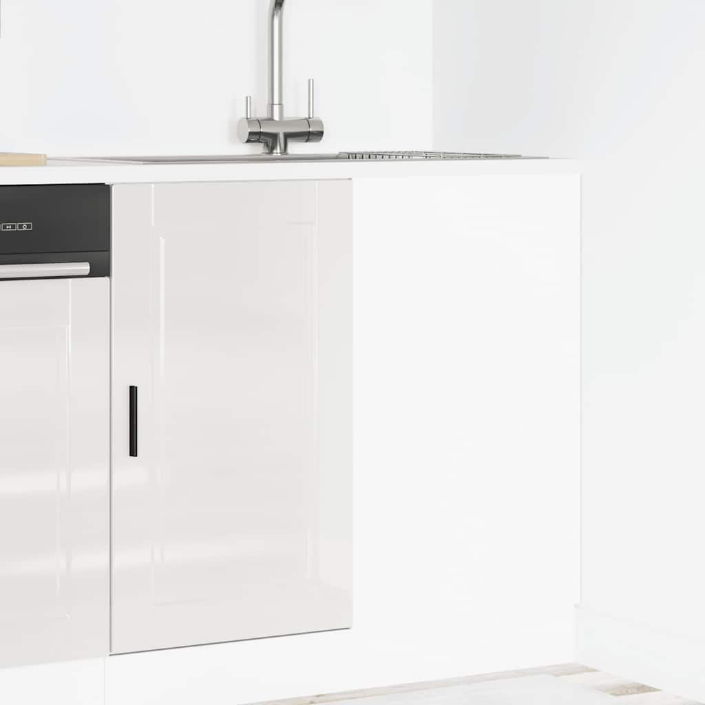 Armoire de cuisine Porto blanc brillant bois ingénierie - Meubles de cuisine