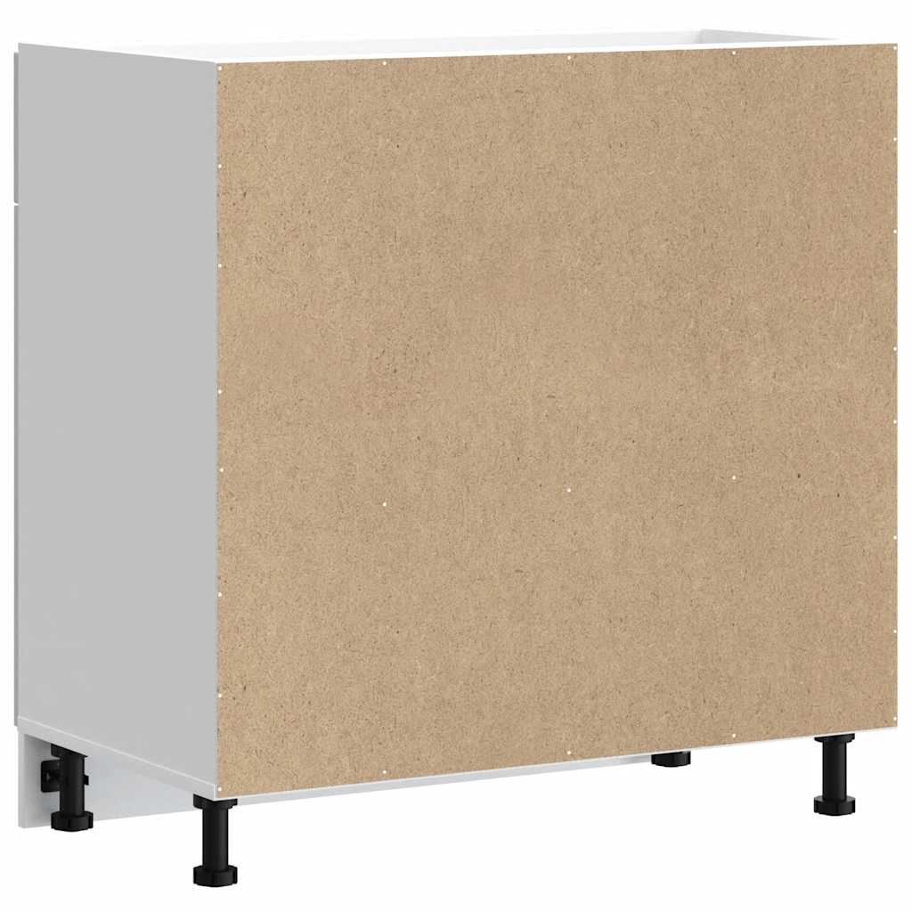Armoire de cuisine Porto blanc brillant bois ingénierie - Meubles de cuisine