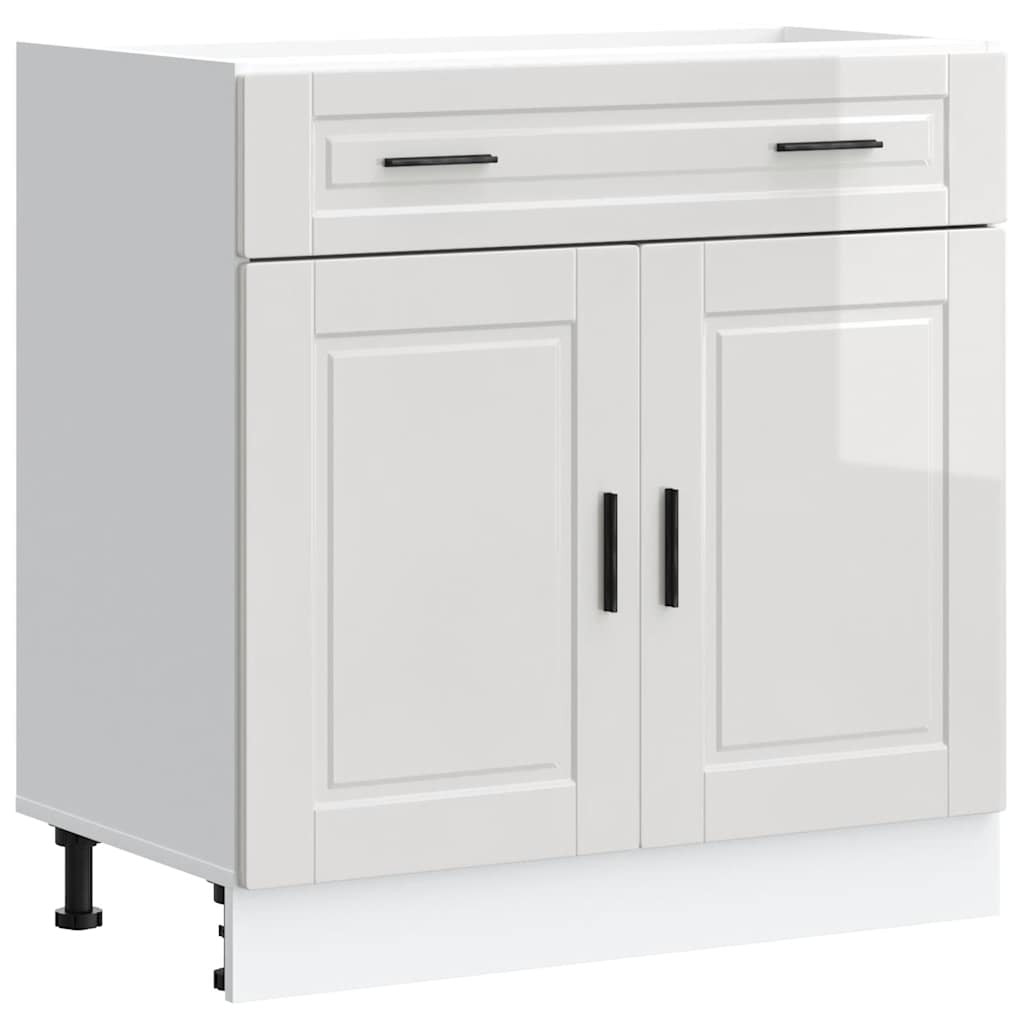 Armoire de cuisine Porto blanc brillant bois ingénierie - Meubles de cuisine