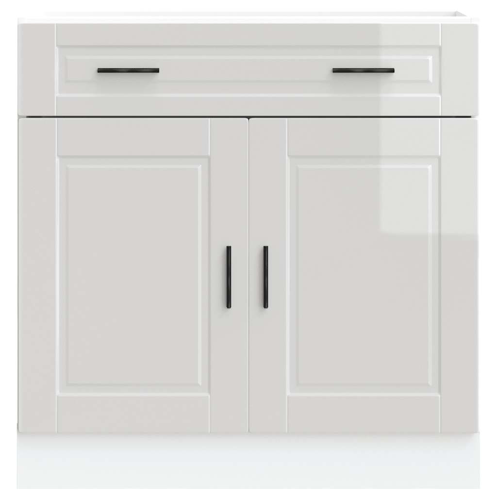 Armoire de cuisine Porto blanc brillant bois ingénierie - Meubles de cuisine