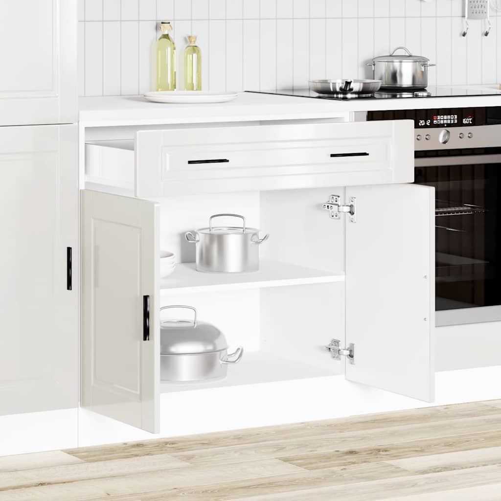 Armoire de cuisine Porto blanc brillant bois ingénierie - Meubles de cuisine