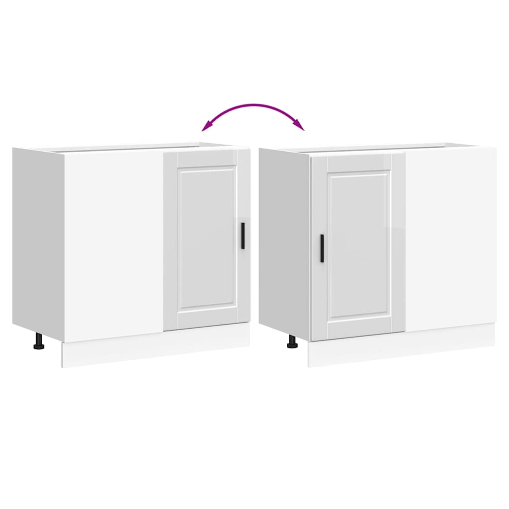 Armoire de cuisine Porto blanc brillant bois ingénierie - Meubles de cuisine