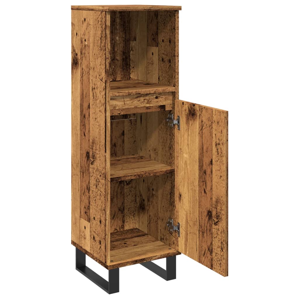 Armoire de salle de bain vieux bois 30x30x100cm bois ingénierie - Meubles-lavabos de salle de bains