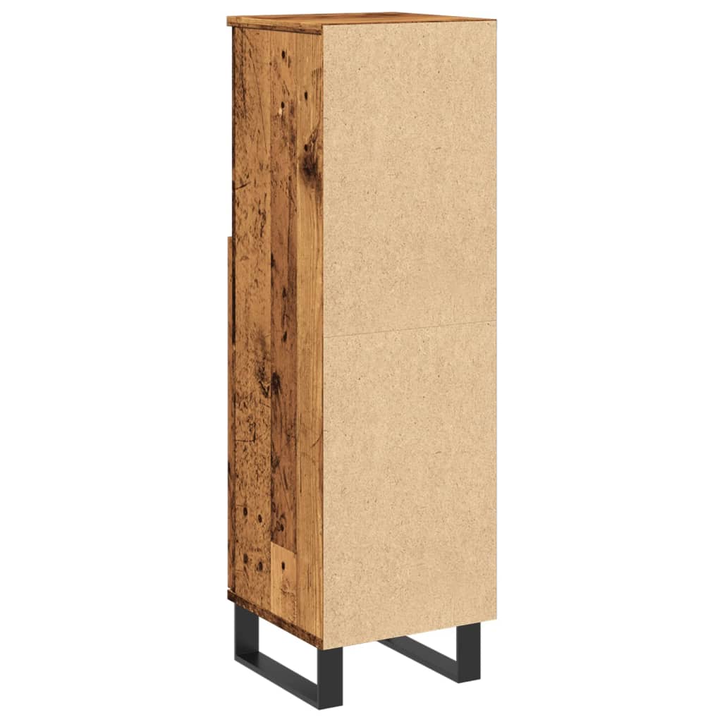 Armoire de salle de bain vieux bois 30x30x100cm bois ingénierie - Meubles-lavabos de salle de bains