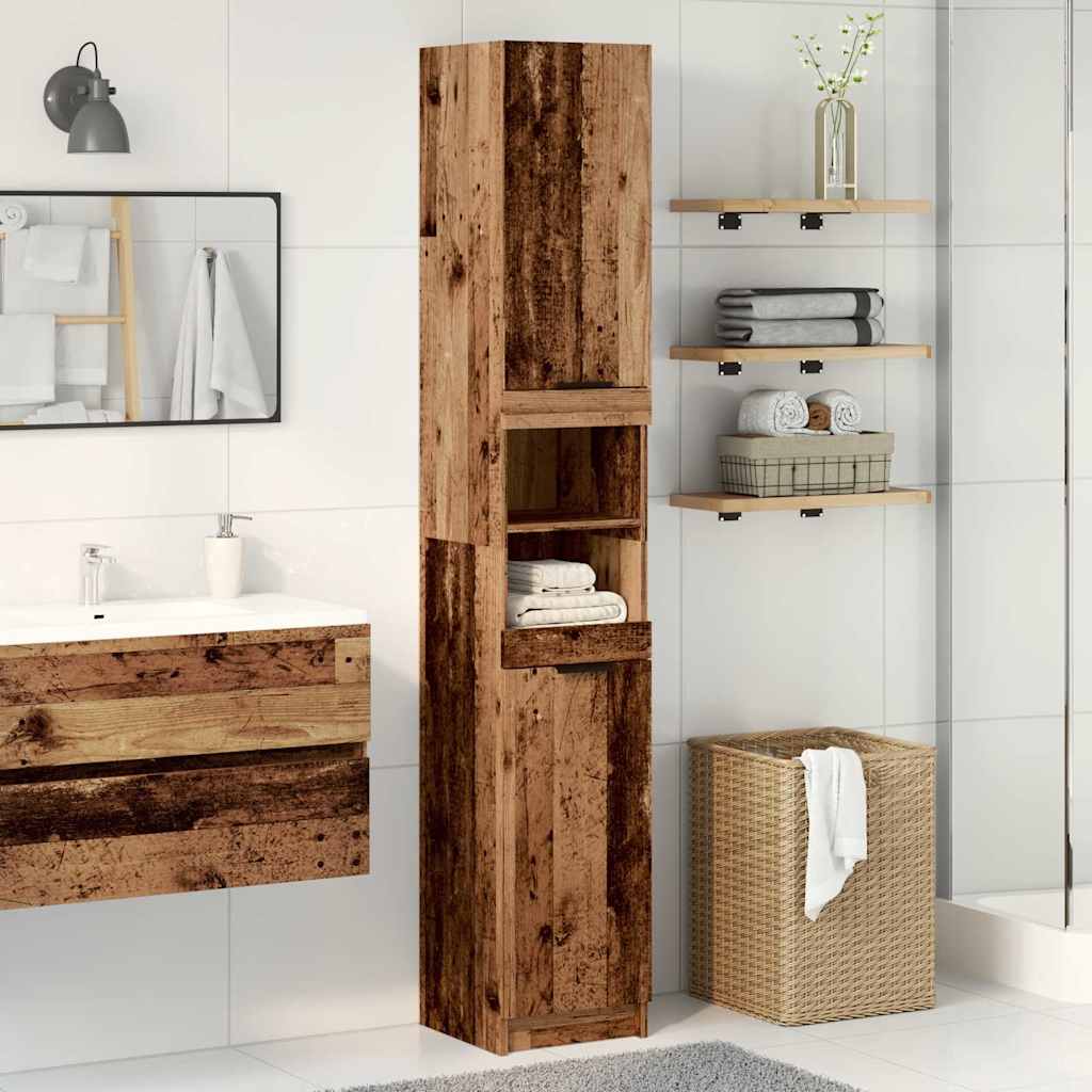 Armoire de salle de bain vieux bois bois d’ingénierie - Meubles-lavabos de salle de bains