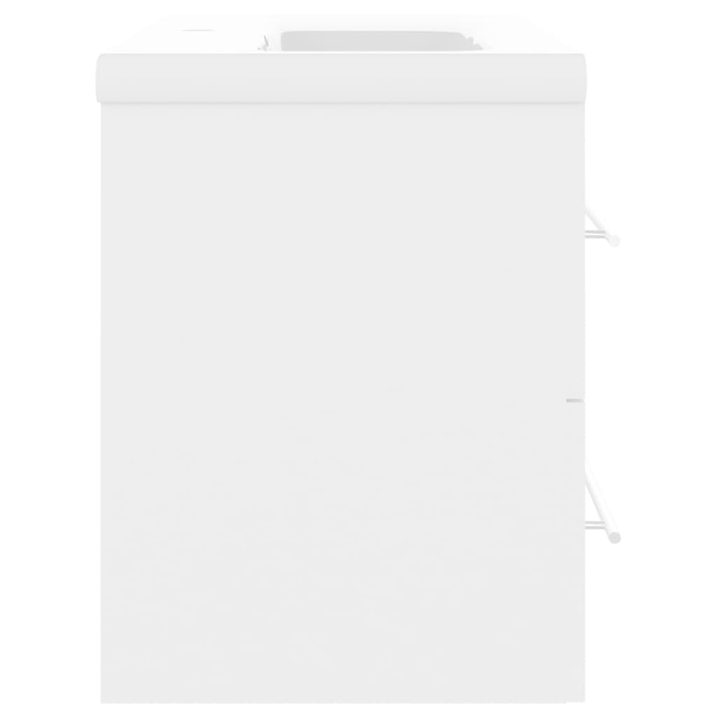 Armoire d’évier avec lavabo intégré Blanc Aggloméré - Meubles-lavabos de salle de bains
