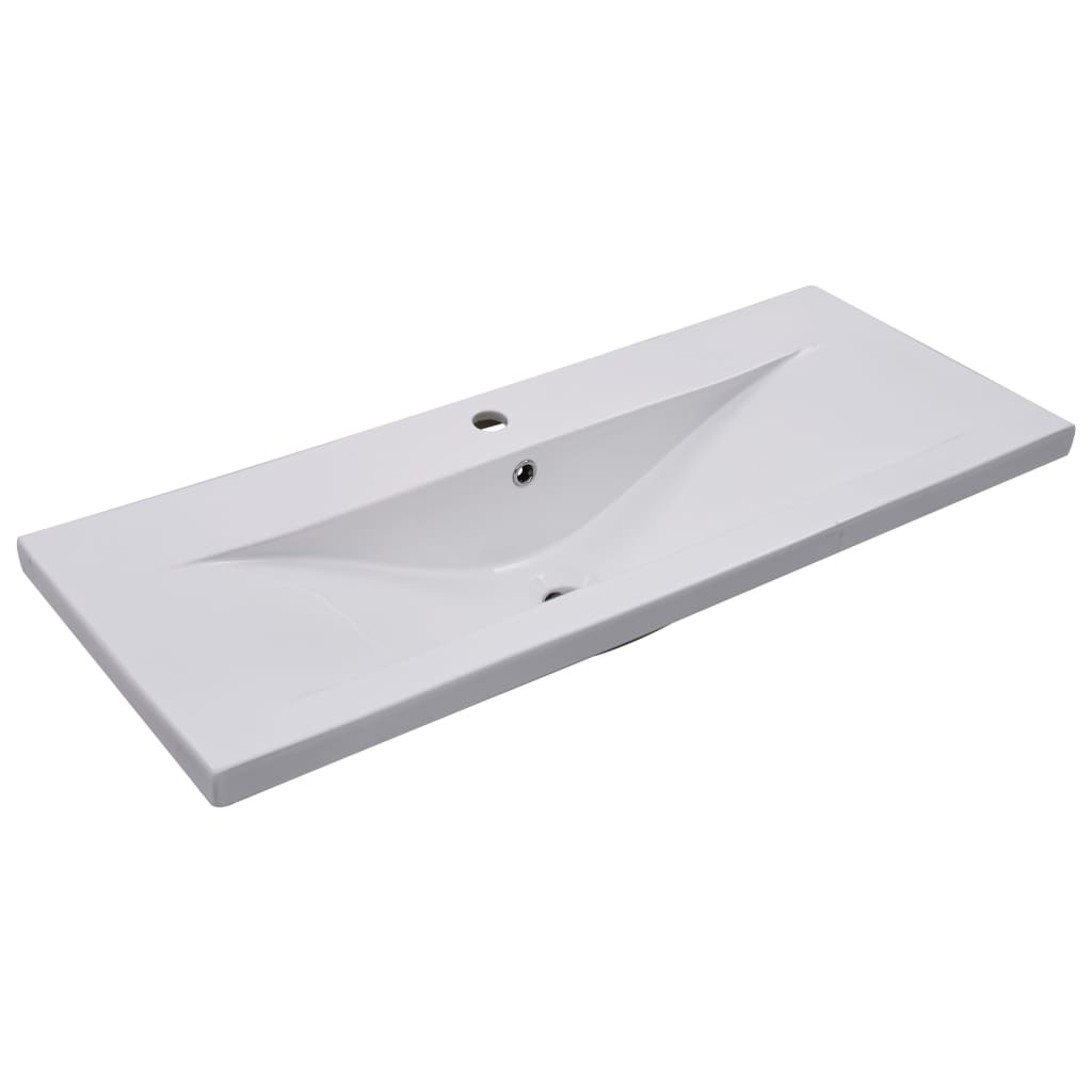 Armoire d’évier avec lavabo intégré Blanc Aggloméré - Meubles-lavabos de salle de bains