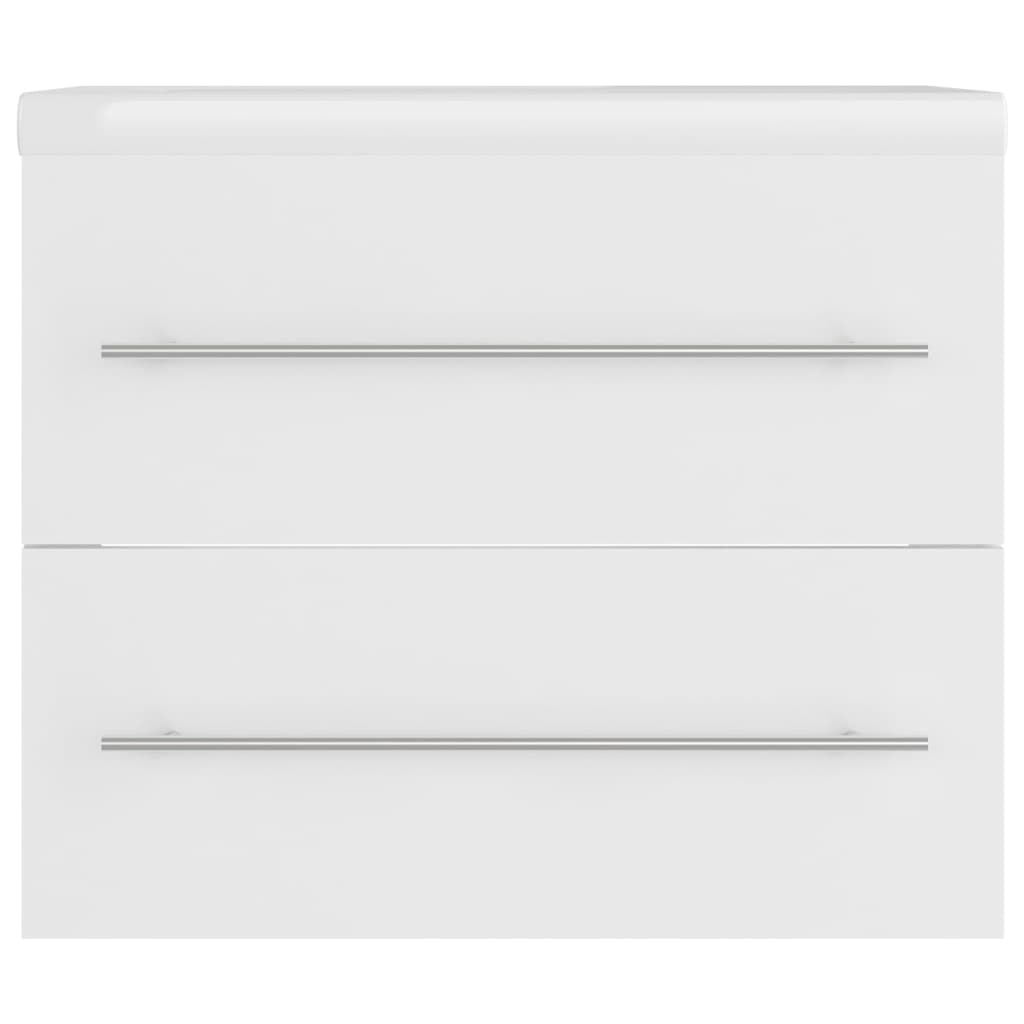 Armoire d’évier avec lavabo intégré Blanc Aggloméré - Meubles-lavabos de salle de bains