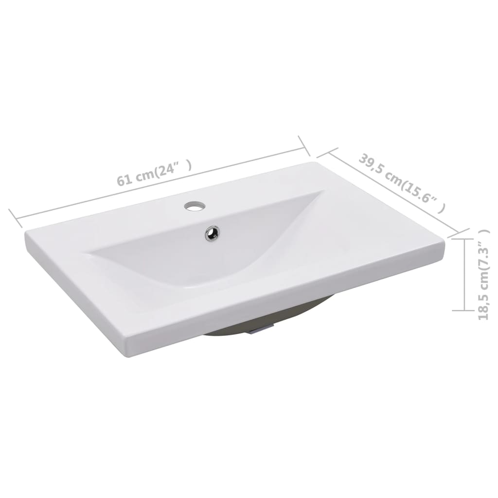 Armoire d’évier avec lavabo intégré Blanc Aggloméré - Meubles-lavabos de salle de bains