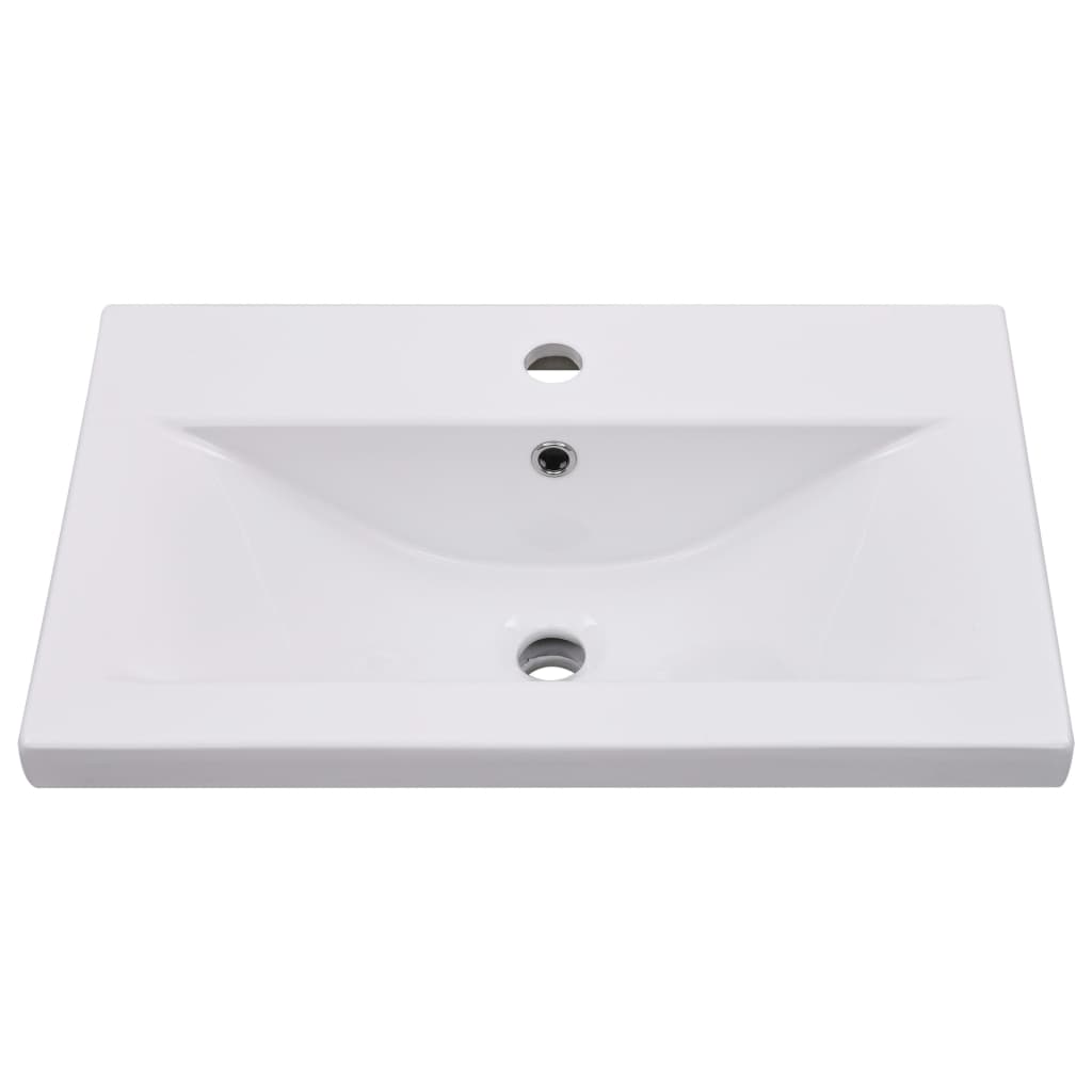 Armoire d’évier avec lavabo intégré Blanc Aggloméré - Meubles-lavabos de salle de bains