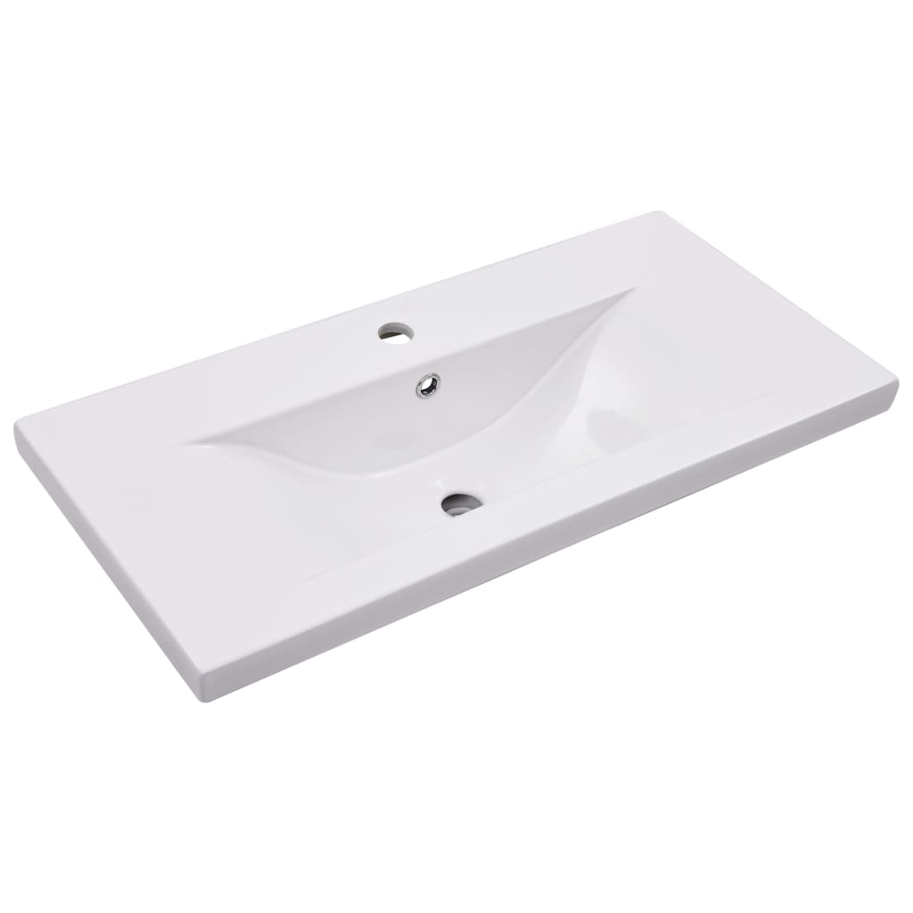 Armoire d’évier avec lavabo intégré Blanc Aggloméré - Meubles-lavabos de salle de bains