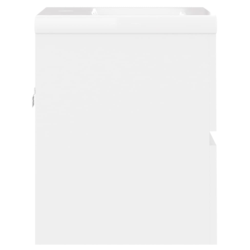 Armoire d’évier avec lavabo intégré Blanc Aggloméré - Meubles-lavabos de salle de bains