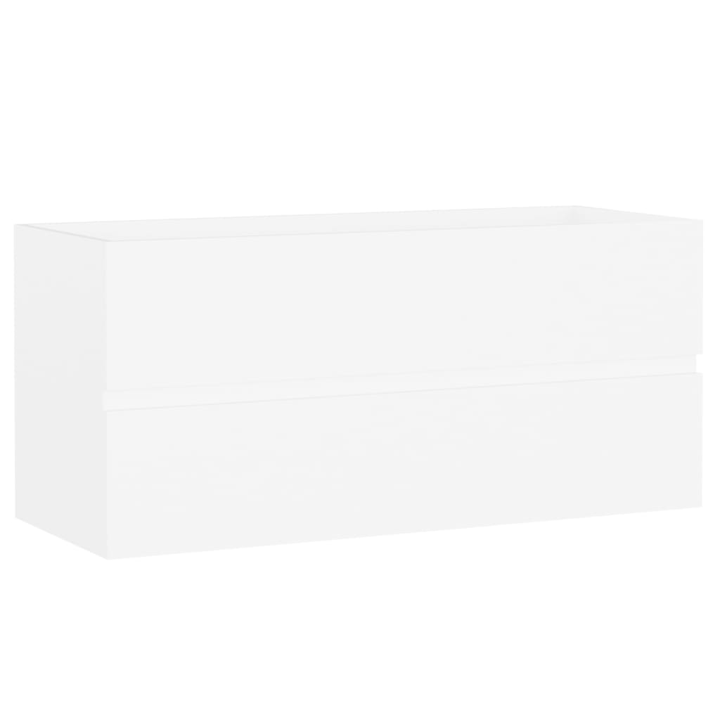 Armoire d’évier avec lavabo intégré Blanc Aggloméré - Meubles-lavabos de salle de bains