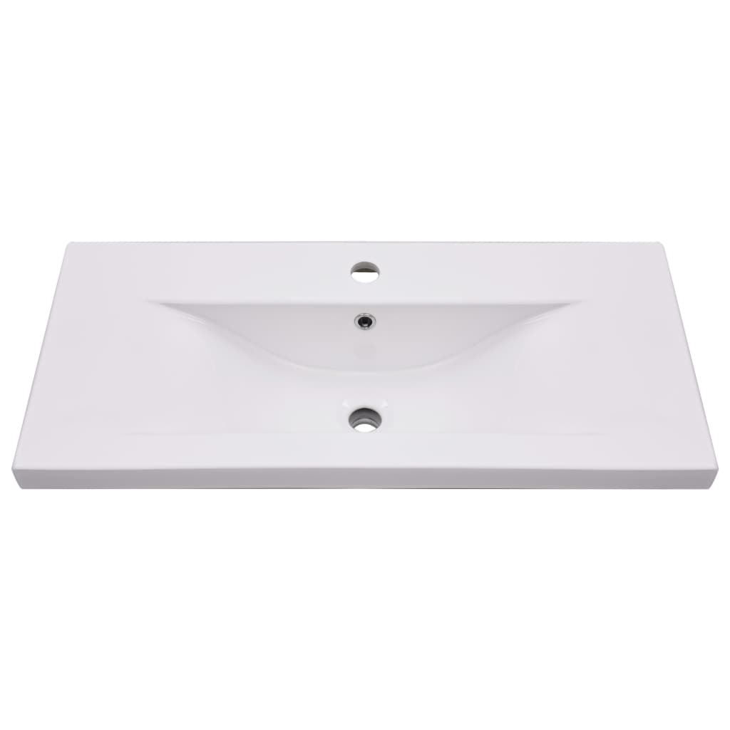 Armoire d’évier avec lavabo intégré Blanc Aggloméré - Meubles-lavabos de salle de bains
