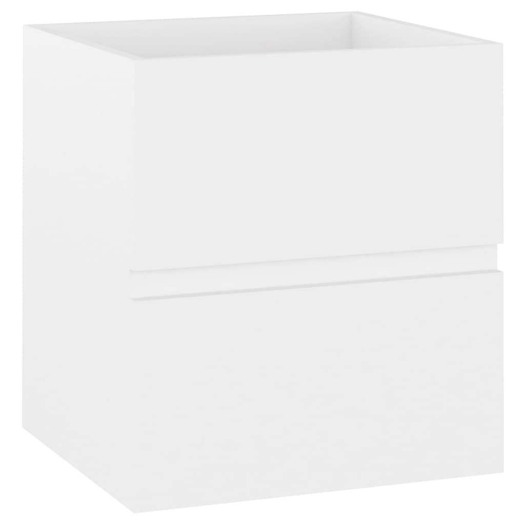 Armoire d’évier avec lavabo intégré Blanc Aggloméré - Meubles-lavabos de salle de bains