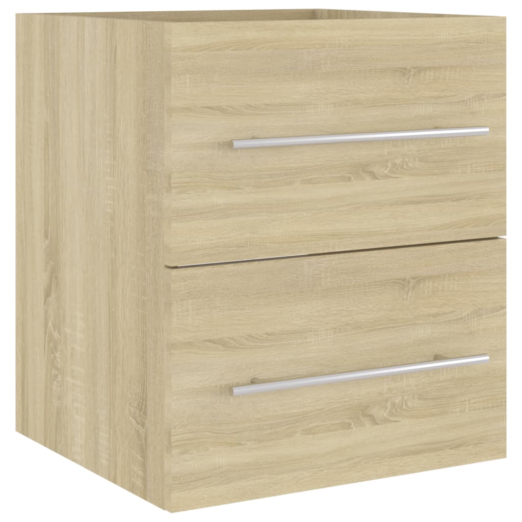 Armoire d’évier avec lavabo intégré Chêne sonoma Aggloméré - Meubles-lavabos de salle de bains