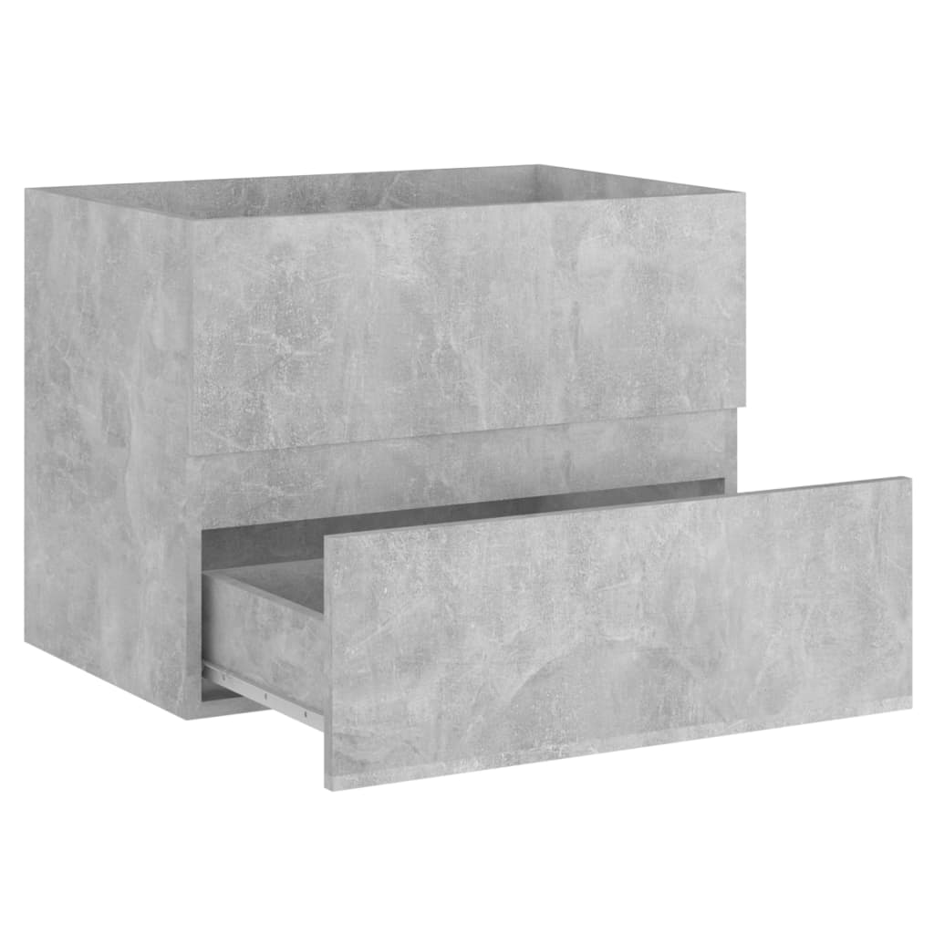 Armoire d’évier avec lavabo intégré Gris béton Aggloméré - Meubles-lavabos de salle de bains