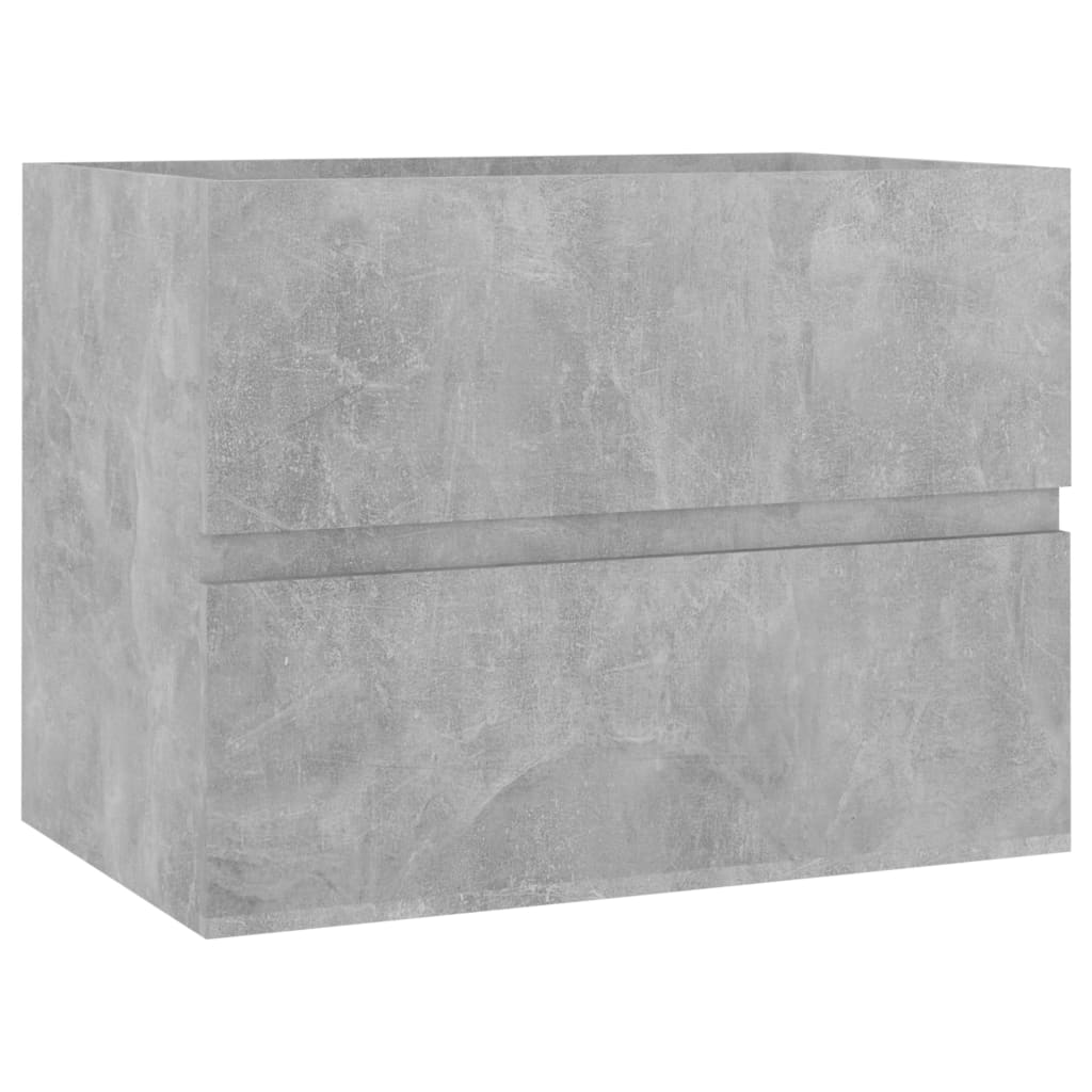 Armoire d’évier avec lavabo intégré Gris béton Aggloméré - Meubles-lavabos de salle de bains