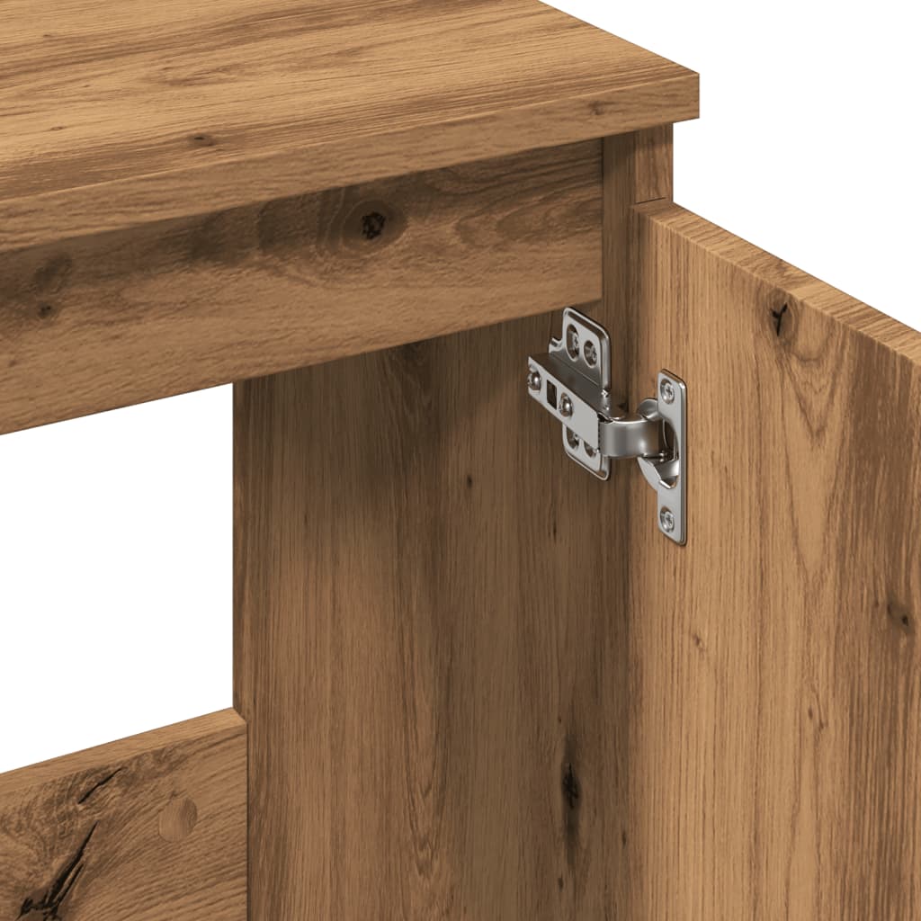 Armoire d’évier chêne artisanal 58x33x60 cm bois d’ingénierie - Meubles-lavabos de salle de bains