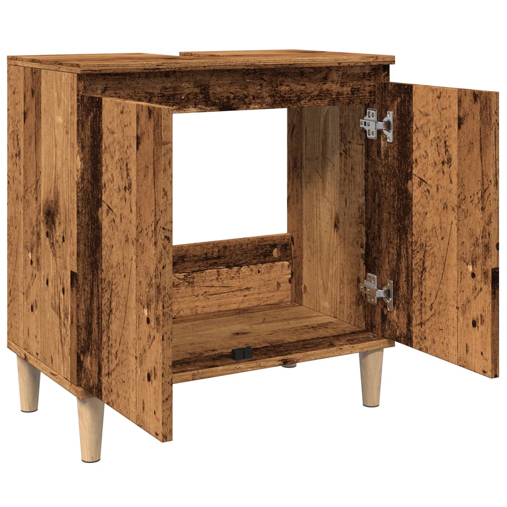 Armoire d’évier vieux bois 58x33x60 cm bois d’ingénierie - Meubles-lavabos de salle de bains