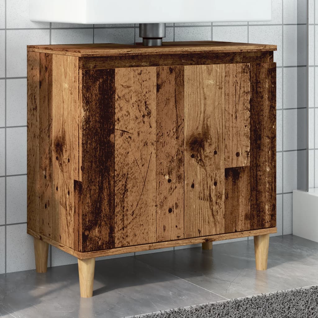 Armoire d’évier vieux bois 58x33x60 cm bois d’ingénierie - Meubles-lavabos de salle de bains