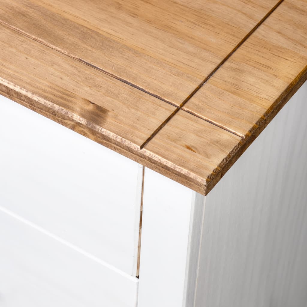 Armoire latérale Blanc 80x40x73 cm Pin Assortiment Panama - Buffets & bahuts