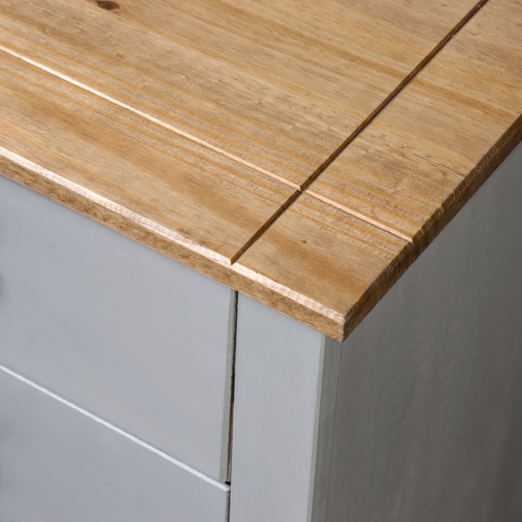 Armoire latérale Gris 80x40x73 cm Pin Assortiment Panama - Buffets & bahuts