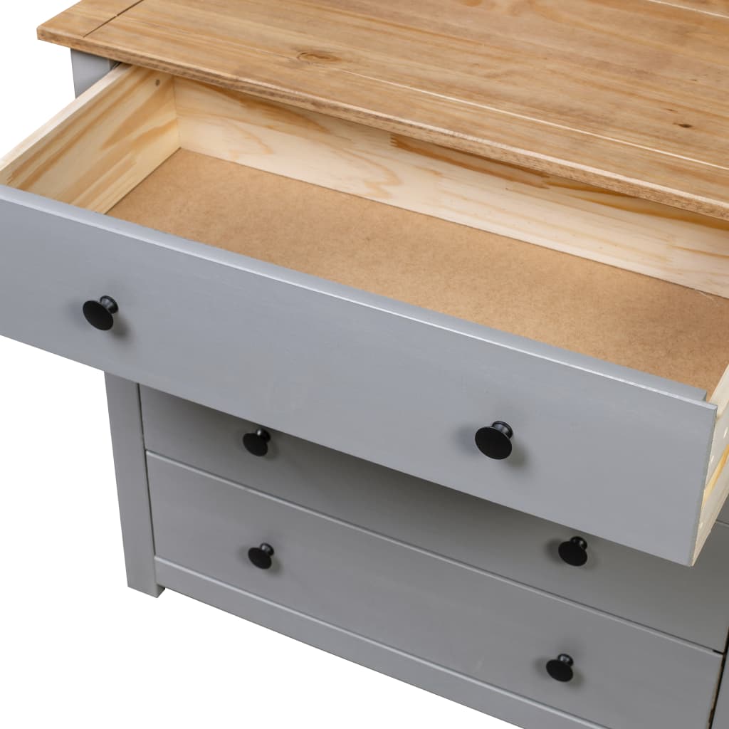 Armoire latérale Gris 80x40x73 cm Pin Assortiment Panama - Buffets & bahuts