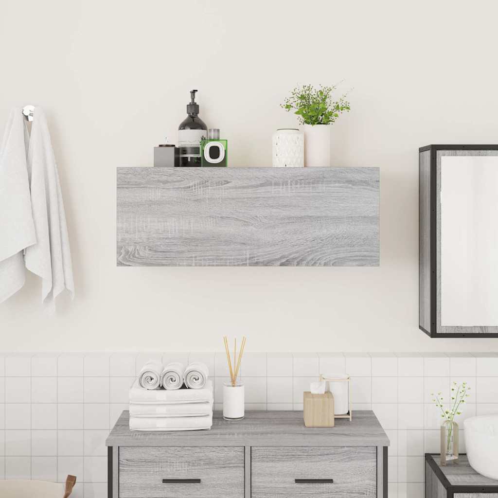Armoire murale de bain sonoma gris 80x25x30cm bois d’ingénierie - Meubles-lavabos de salle de bains