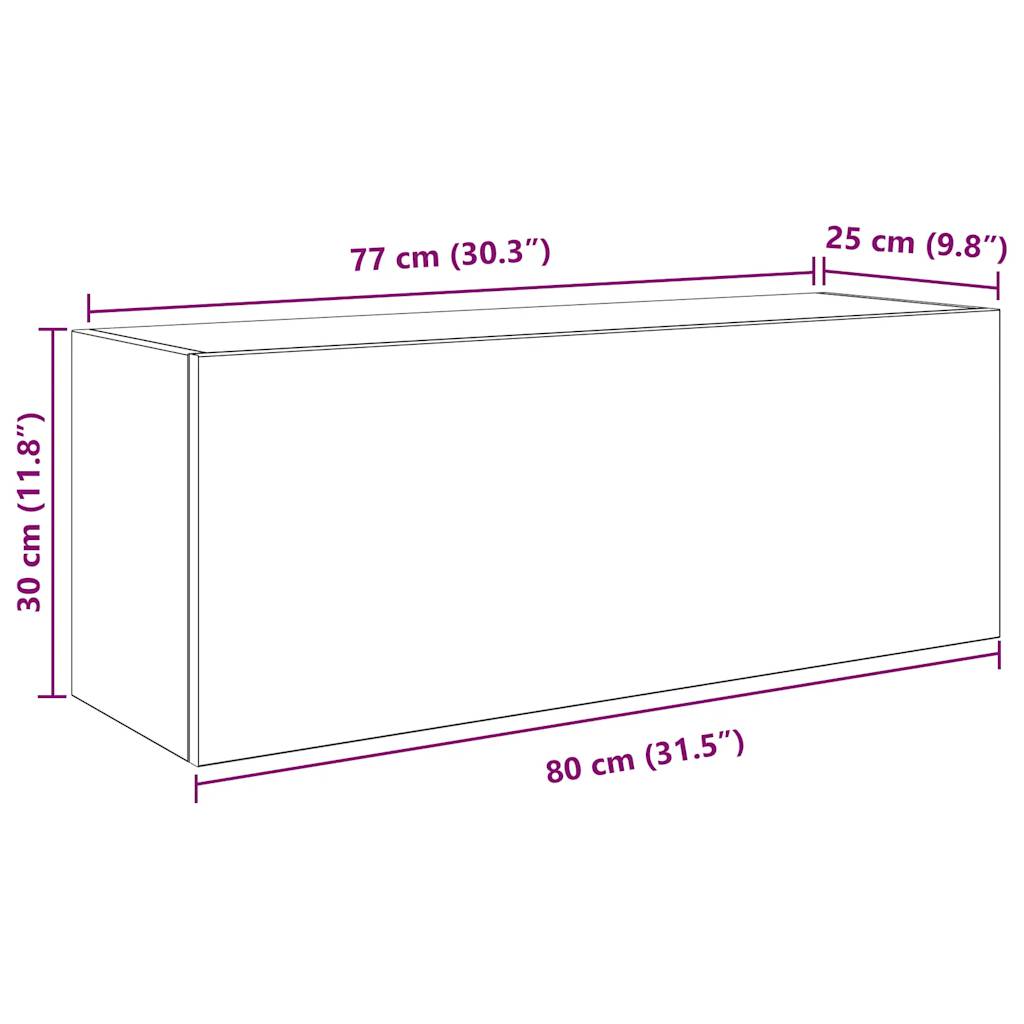 Armoire murale de bain sonoma gris 80x25x30cm bois d’ingénierie - Meubles-lavabos de salle de bains