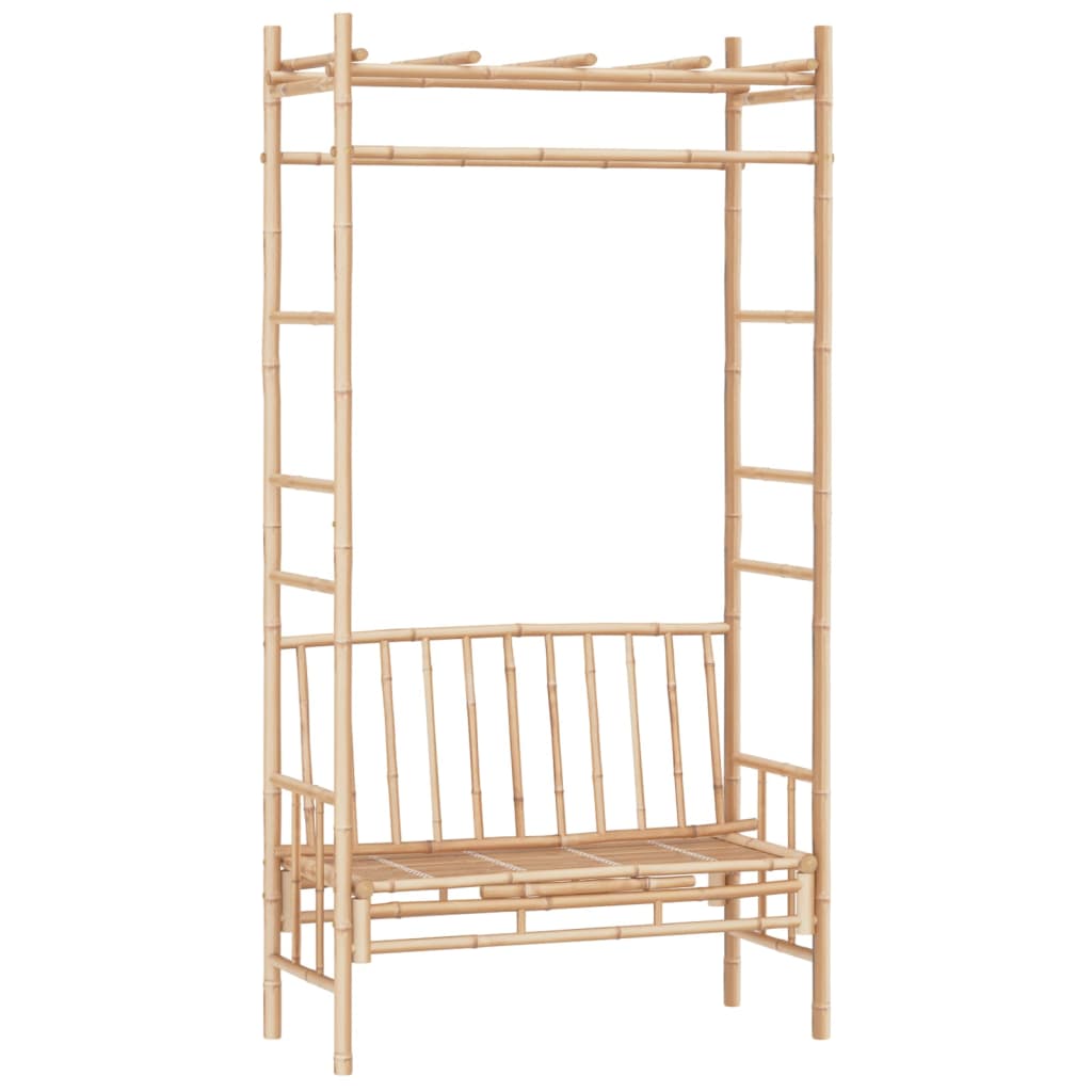 Banc de jardin avec pergola 116 cm Bambou - Bancs de jardin
