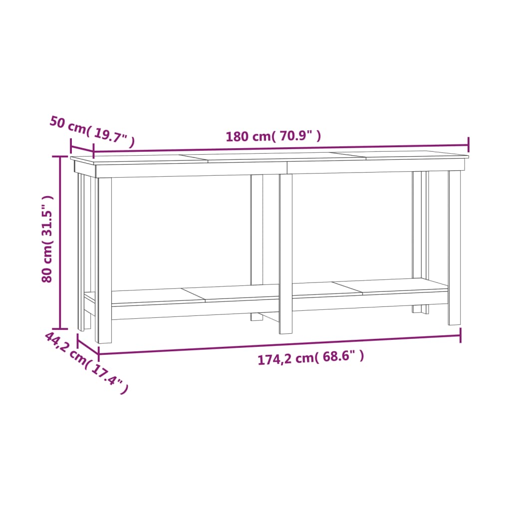 Banc de travail Blanc 180x50x80 cm Bois de pin massif - Établis