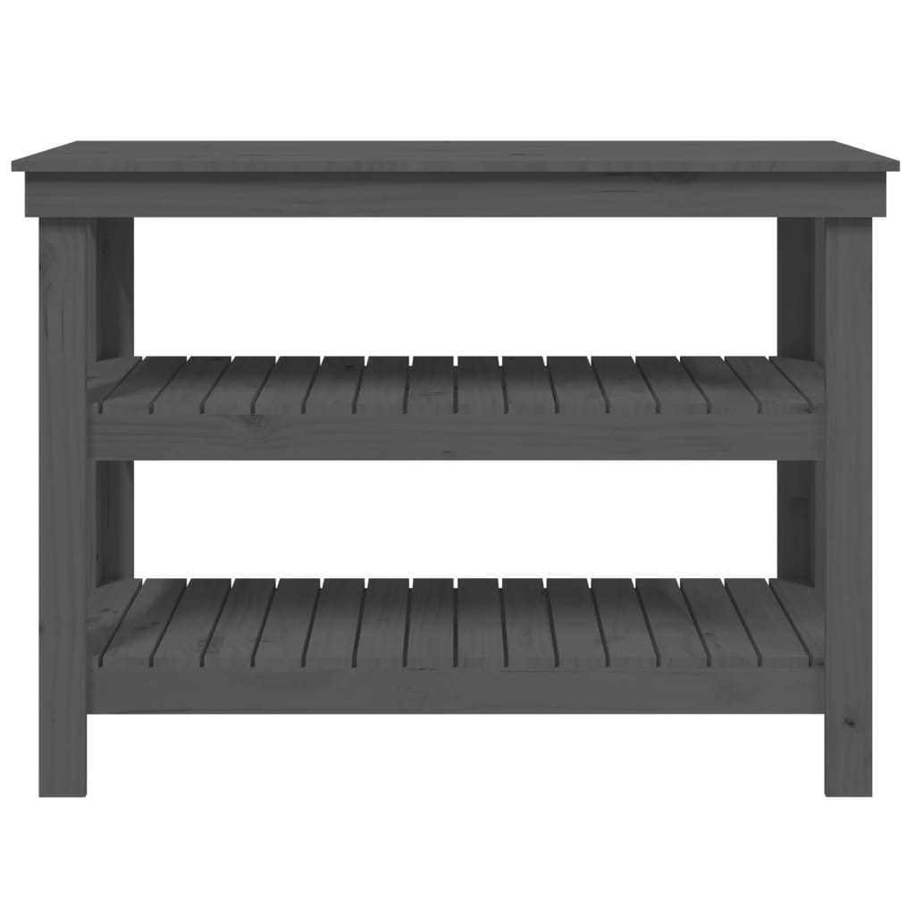 Banc de travail Gris 110,5x50x80 cm Bois de pin massif - Établis