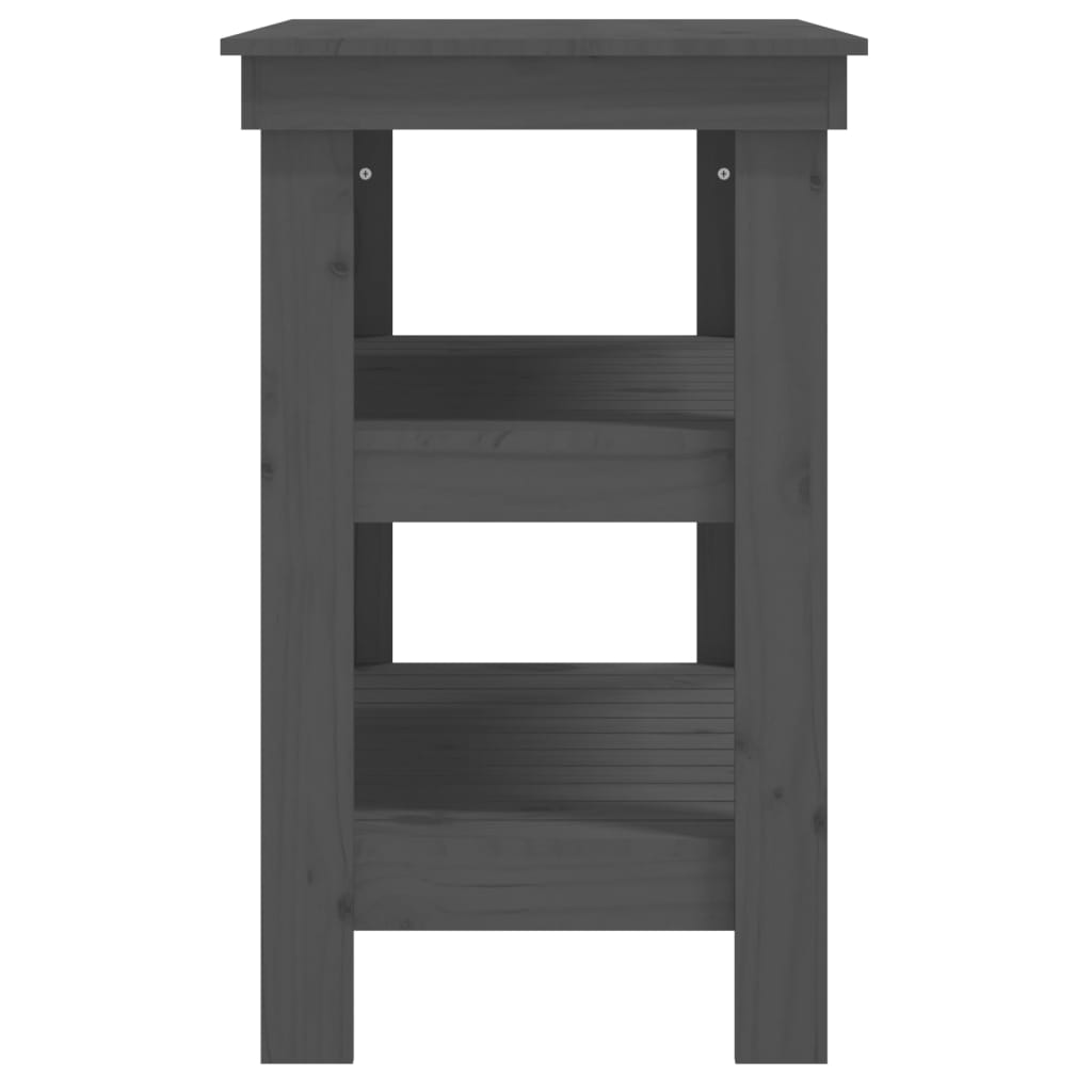 Banc de travail Gris 110,5x50x80 cm Bois de pin massif - Établis