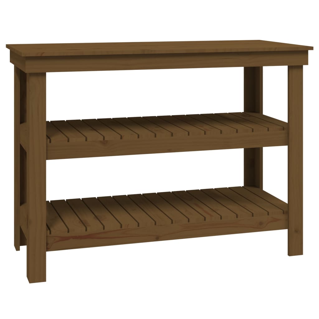 Banc de travail Marron miel 110,5x50x80 cm Bois de pin massif - Établis