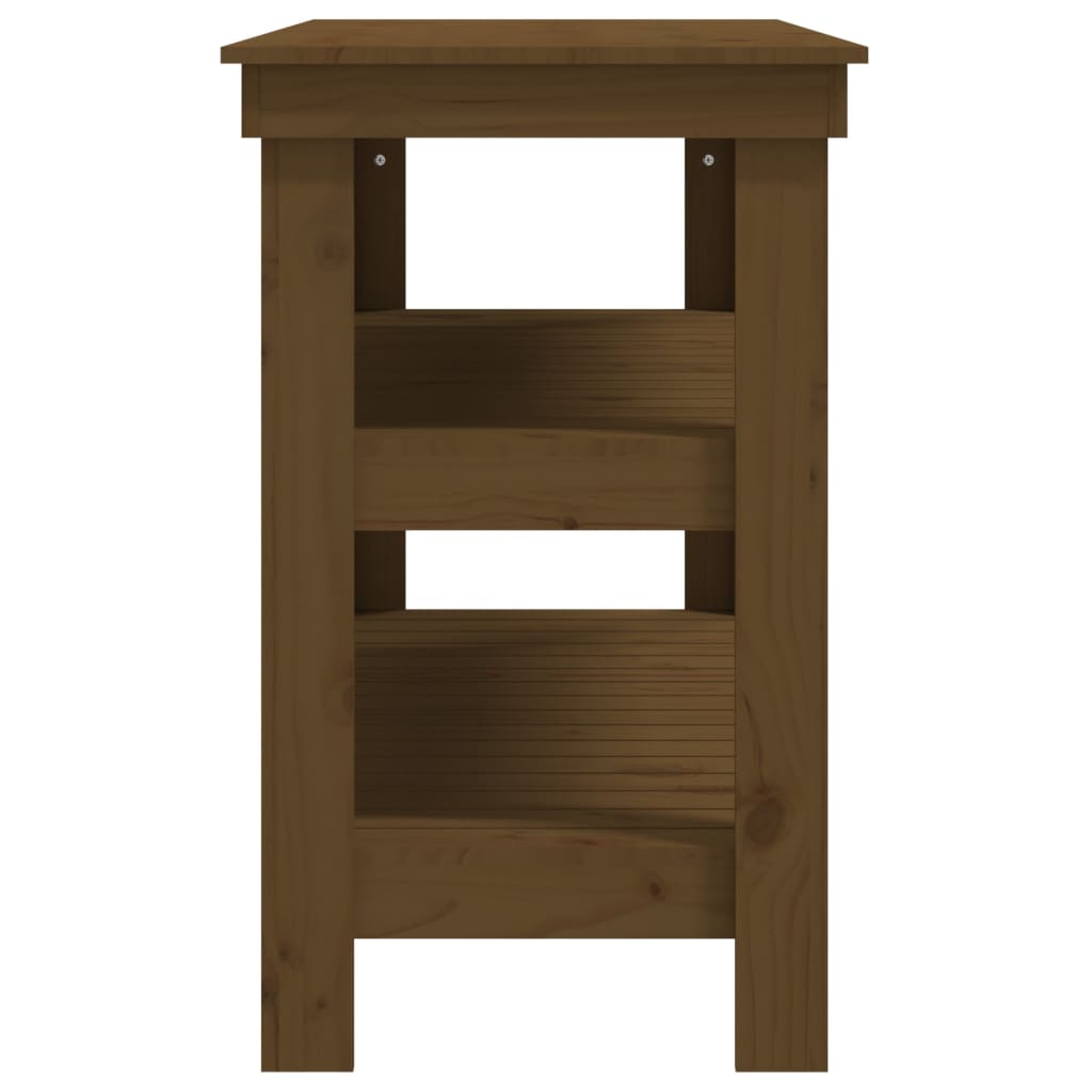 Banc de travail Marron miel 110,5x50x80 cm Bois de pin massif - Établis